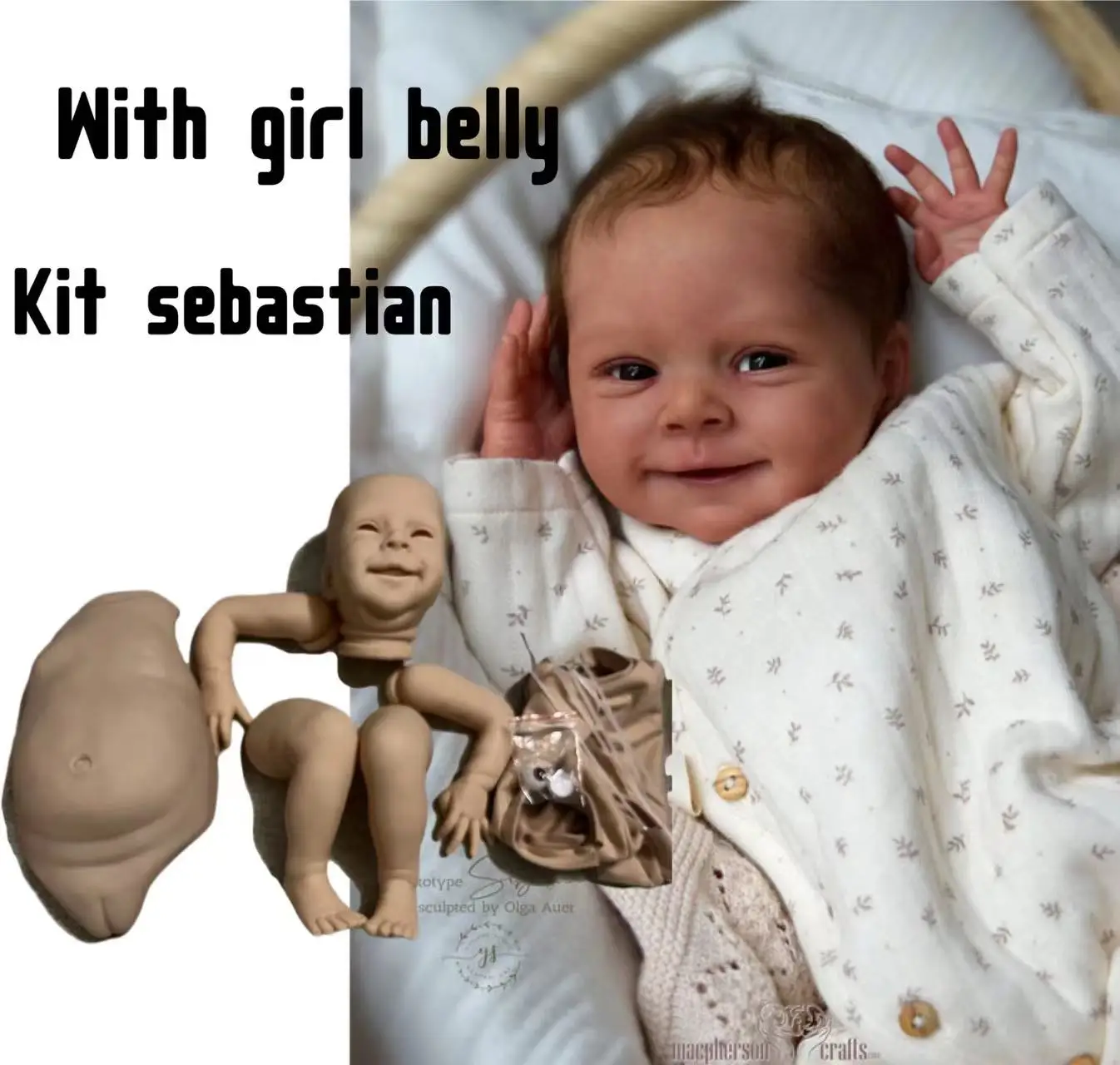 【with girl belly plate】in stock FBBD 19inch Reborn Baby Doll Sebastian Unpainted Kit with one extra cloth body Christmas Gift 
【with girl belly plate】in stock FBBD 19inch Reborn Baby Doll Sebastian Unpainted Kit with one extra cloth body Christmas Gift
