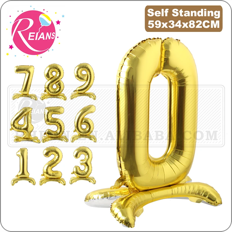 

40 inch Standing Gold Number balloon Party Festival Decorations Jumbo foil helium balloons birthday party supplies Photo Props
