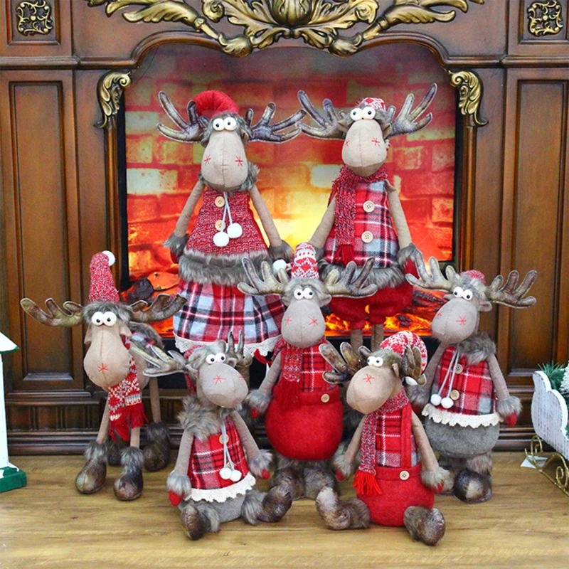 

Выдвижное Рождественское украшение N7MD, длинные ноги, стоячий Телескопический олень для куклы, игрушка, домашний Рождественский Декор, новогодние подарки для K