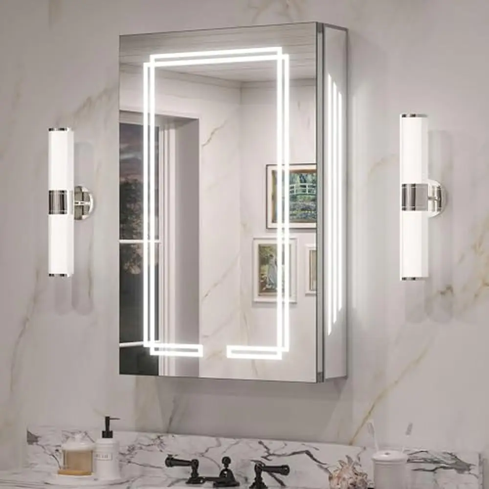 LED Lighted Medicine Cabinet 20x32 Inch with Stepless Dimming Anti-Fog Memory Function Wall Mounted Surface Recessed
LED Lighted Medicine Cabinet 20x32 Inch with Stepless Dimming Anti-Fog Memory Function Wall Mounted Surface Recessed