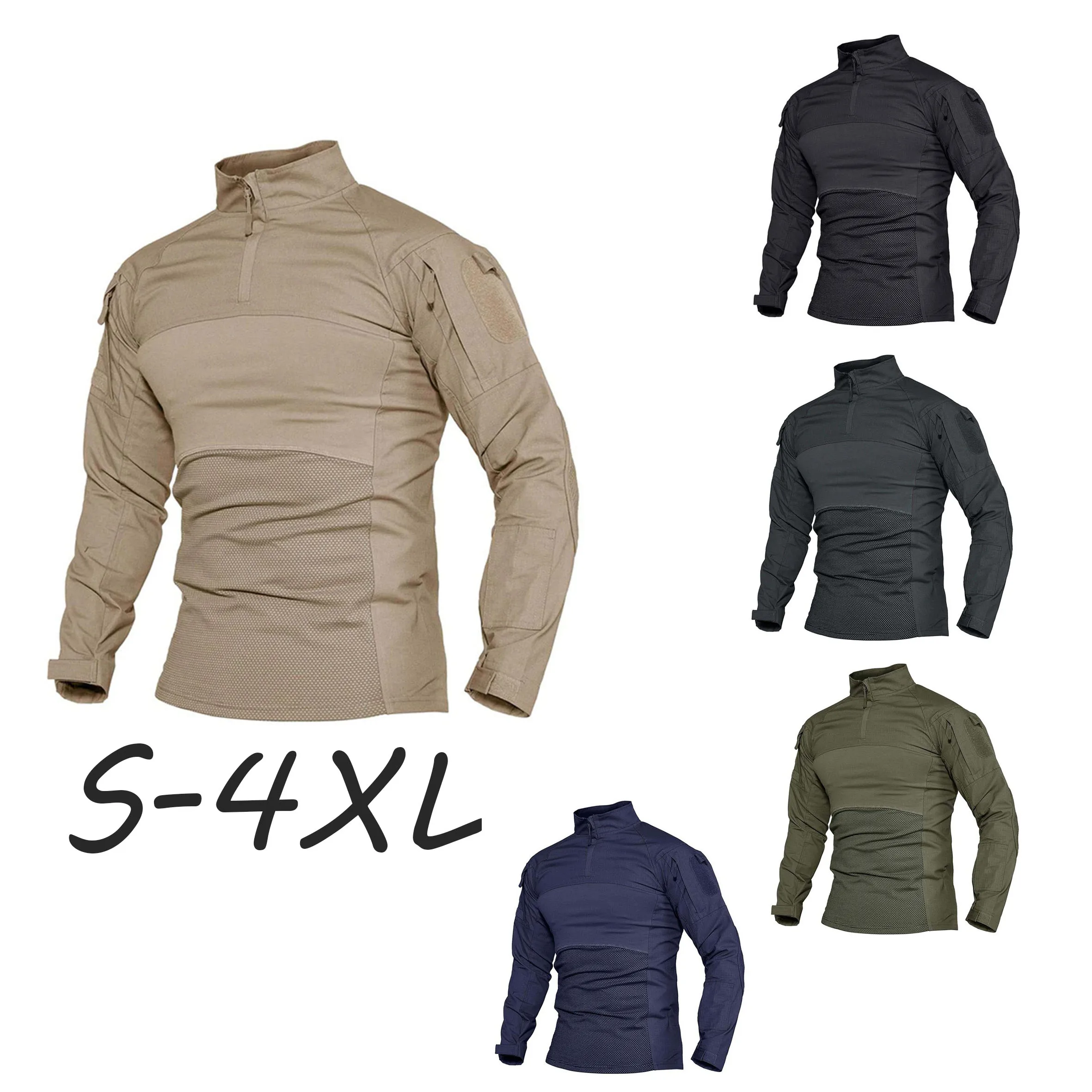 2023 New Men's Military Combat Shirt 1/4 Zip Long Sleeve Tactical Hunting Shirt Outdoor Hiking Army Shirt Casual Pullover
2023 New Men's Military Combat Shirt 1/4 Zip Long Sleeve Tactical Hunting Shirt Outdoor Hiking Army Shirt Casual Pullover