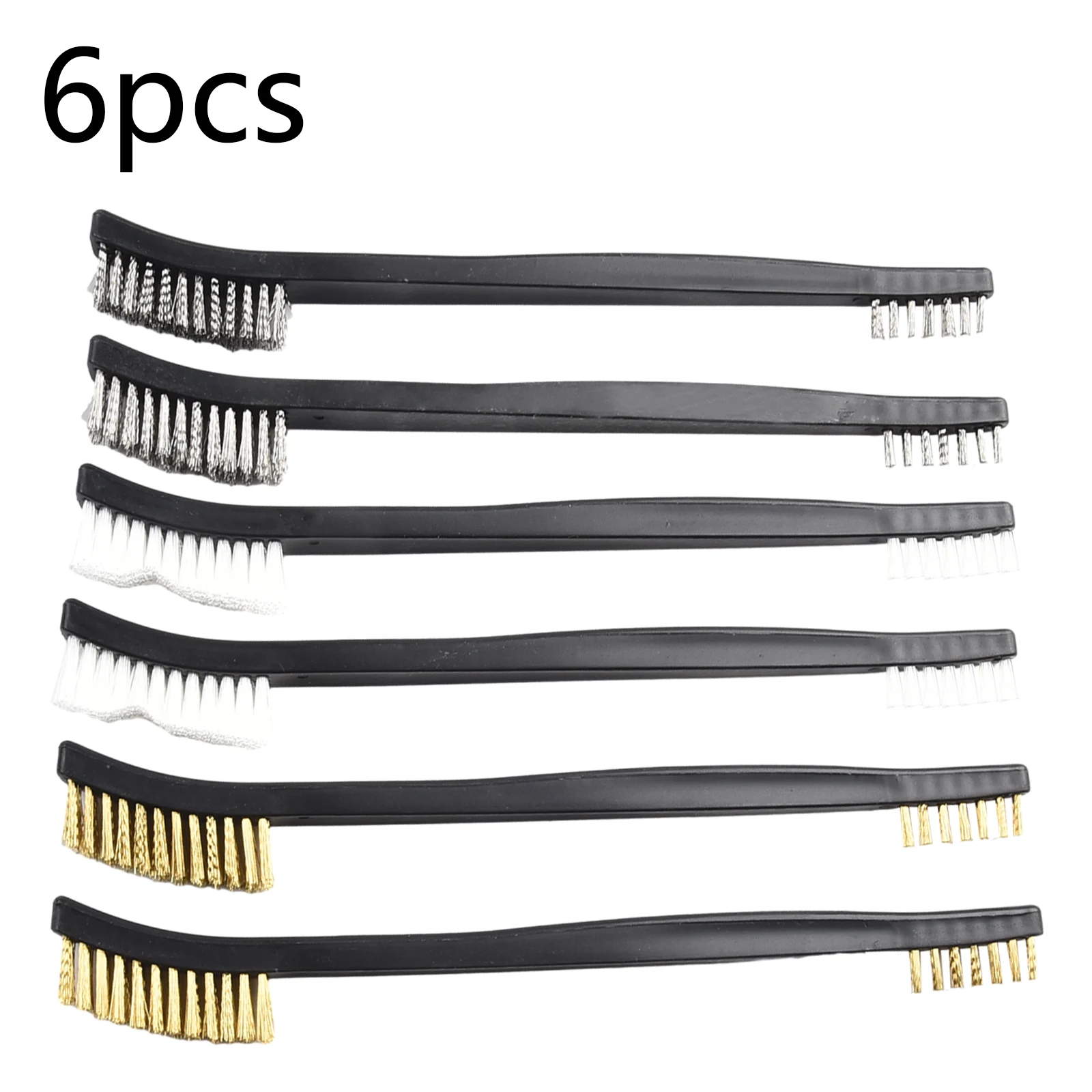 6pcs 170mm Length Wire Brushes Set Stainless Steel Copper Clean & Scrub Tool Nylon With White, Silver, Gold Plastic Handle
6pcs 170mm Length Wire Brushes Set Stainless Steel Copper Clean & Scrub Tool Nylon With White, Silver, Gold Plastic Handle