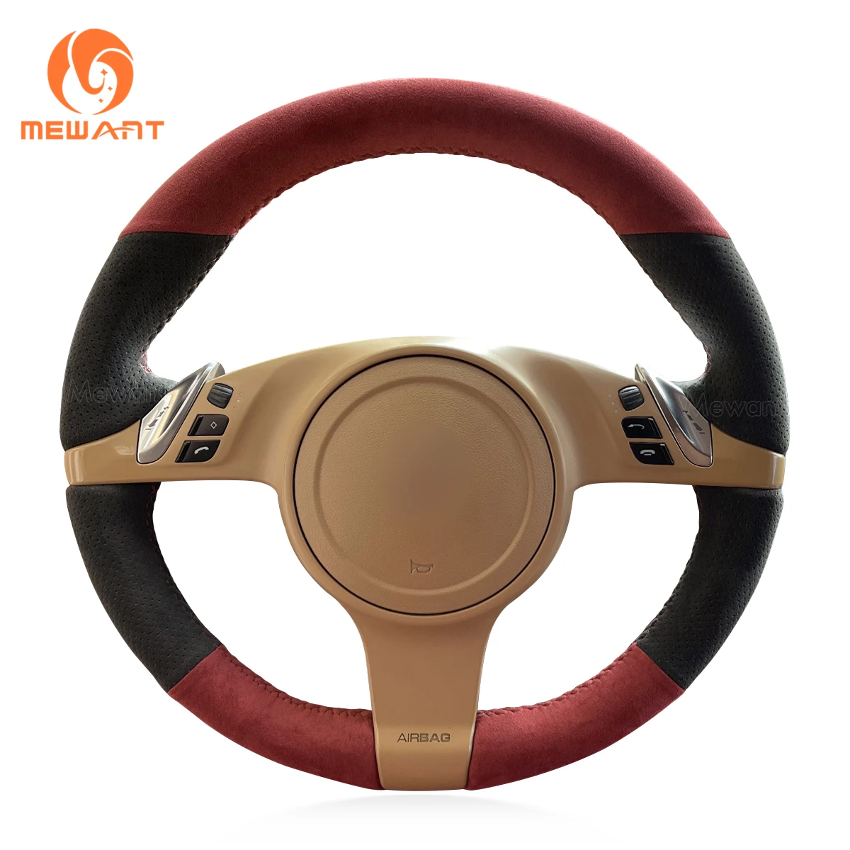 MEWANT Black Alcantara Car Steering Wheel Cover for Porsche 911 991 Boxster 981 Cayman Cayenne Panamera 2009 2010 2011-2015 2016
MEWANT Black Alcantara Car Steering Wheel Cover for Porsche 911 991 Boxster 981 Cayman Cayenne Panamera 2009 2010 2011-2015 2016