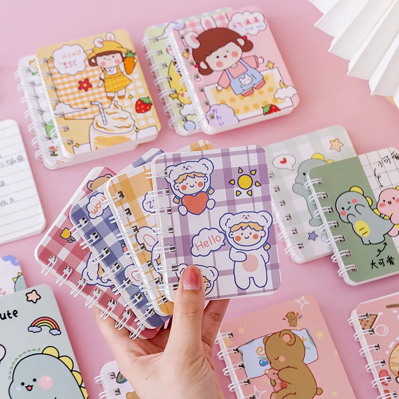 

2PCS Kawaii Notebook Diary blank Notebooks Mini Loose-leaf Hand Book Diaries Student planner Notepad School Office Stationery