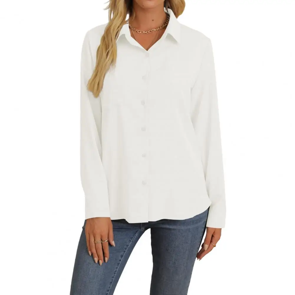 Solid Color Women Shirt Spring Women's Lapel Shirt Loose Long Sleeve Blouse with Single-breasted Buttons Soft for Lady
Solid Color Women Shirt Spring Women's Lapel Shirt Loose Long Sleeve Blouse with Single-breasted Buttons Soft for Lady