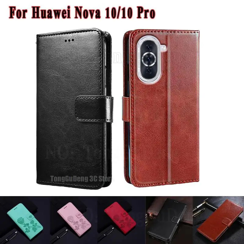 

PU Leather Phone Case For Huawei Nova 10 Pro чехол NCO-AL00 GLA-AL00 Coque Wallet Cover for Hi Nova 10 ALH-BD00 Nova10 Pro Funda