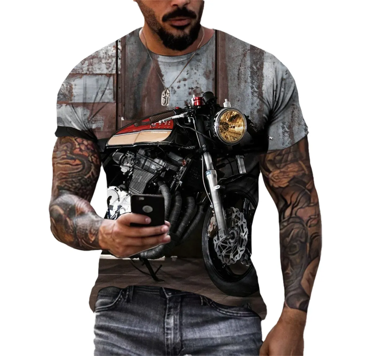 Summer Vintage Locomotive 3d Pattern Men'S T-Shirt Fashion Street Personality Short Sleeve Classic O-Neck Loose Tough Guy Blazer
Summer Vintage Locomotive 3d Pattern Men'S T-Shirt Fashion Street Personality Short Sleeve Classic O-Neck Loose Tough Guy Blazer