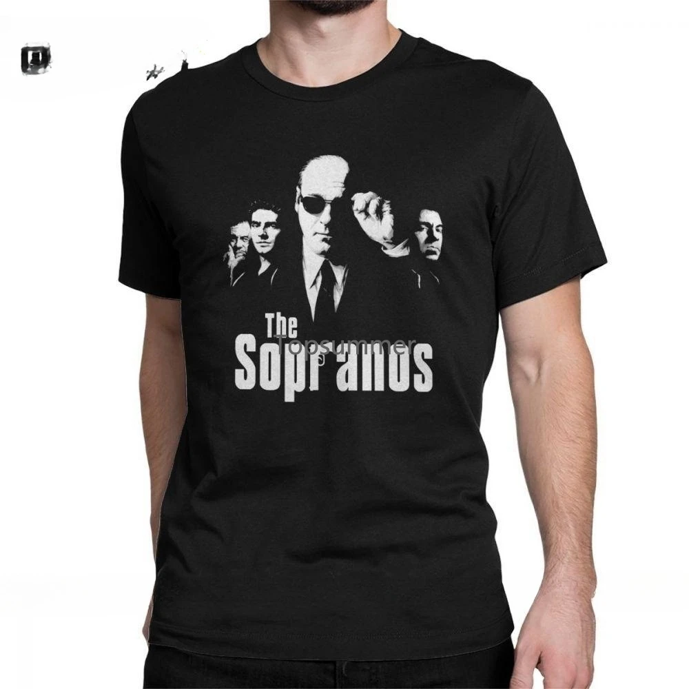 

Men T-Shirt The Sopranos Hipster Pure Cotton Tees Short Sleeve Crime Drama Tv Series Bada Bing Tony T Shirt O Neck Clothing