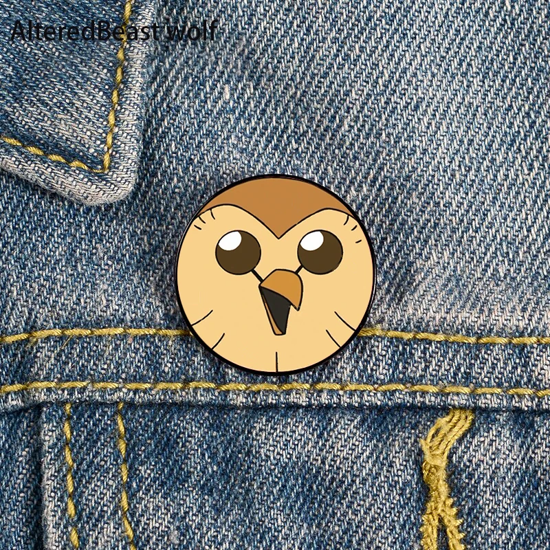 

Hooty owl house Printed Pin Custom Funny Brooches Shirt Lapel Bag Cute Badge Cartoon Cute Jewelry Gift for Lover Girl Friends