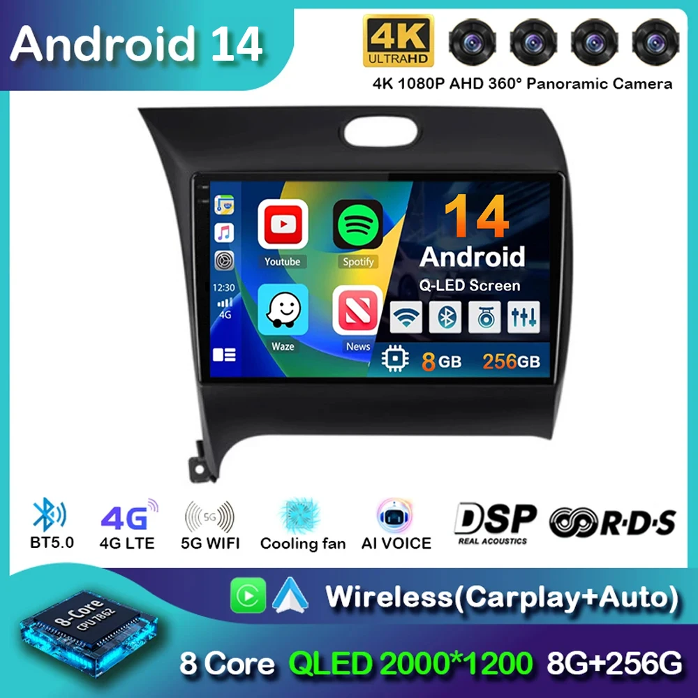 Android 14 Carplay Auto Car Radio For Kia K3 Cerato 3 Forte 2013-2017 Multimedia Video Player Navigation GPS 2Din 4G+WIFI Stereo
Android 14 Carplay Auto Car Radio For Kia K3 Cerato 3 Forte 2013-2017 Multimedia Video Player Navigation GPS 2Din 4G+WIFI Stereo