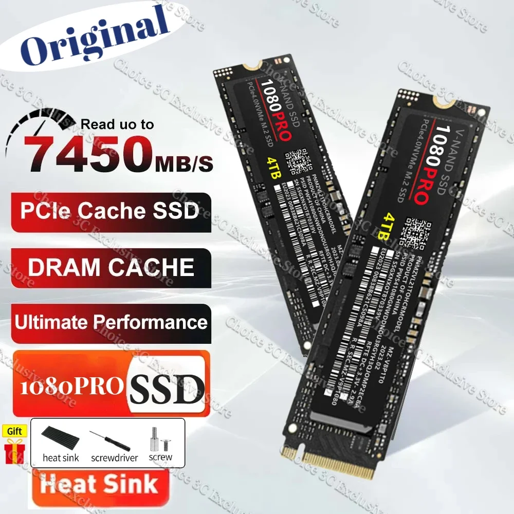 1080PRO 4TB SSD Original Brand SSD 1TB 2TB M2 2280 PCIe4.0 NVME Read 13000MB/S Solid State Hard Disk For Desktop/PS5 Game Laptop
1080PRO 4TB SSD Original Brand SSD 1TB 2TB M2 2280 PCIe4.0 NVME Read 13000MB/S Solid State Hard Disk For Desktop/PS5 Game Laptop