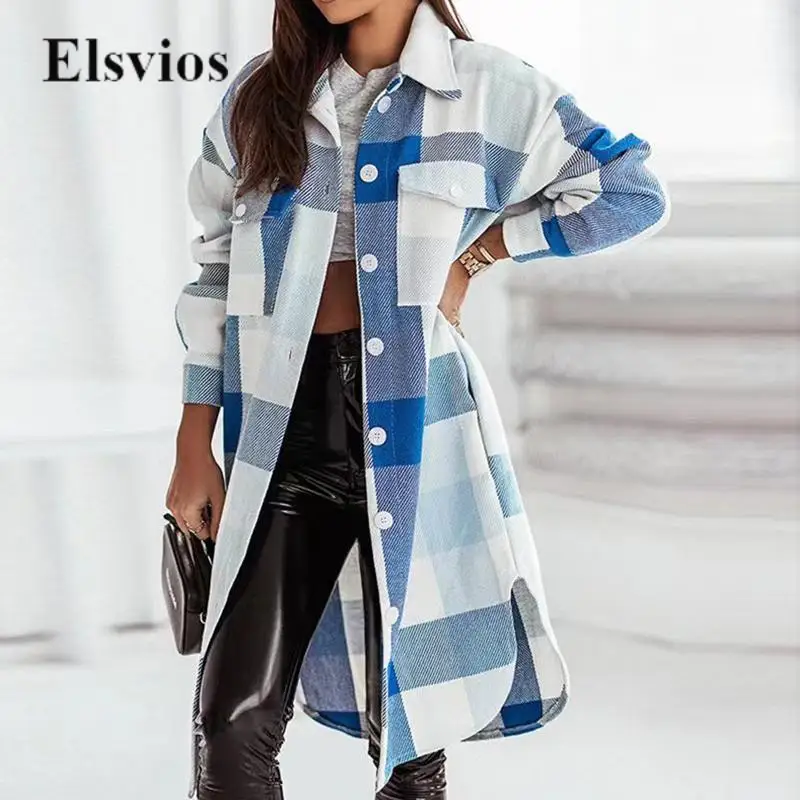 Colorful Flannel Plaid Loose Windbreaker Coat Fashion Women Wool Jacket Autumn Winter Long Sleeve Single-breasted Shirt Outwear
Colorful Flannel Plaid Loose Windbreaker Coat Fashion Women Wool Jacket Autumn Winter Long Sleeve Single-breasted Shirt Outwear