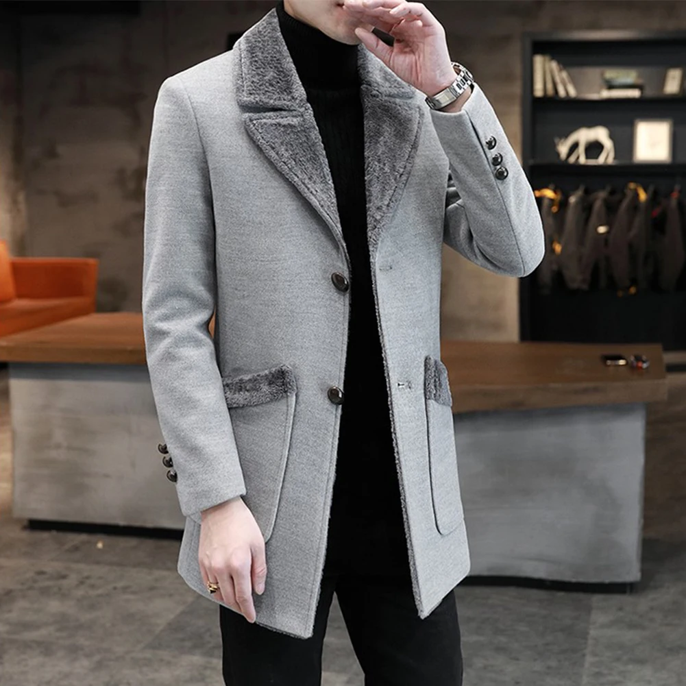 

Пальто, верхняя одежда, осенне-зимняя теплая брендовая новая длинная куртка с меховой подкладкой, мужское пальто с длинным рукавом для зимы и осени, популярная новинка