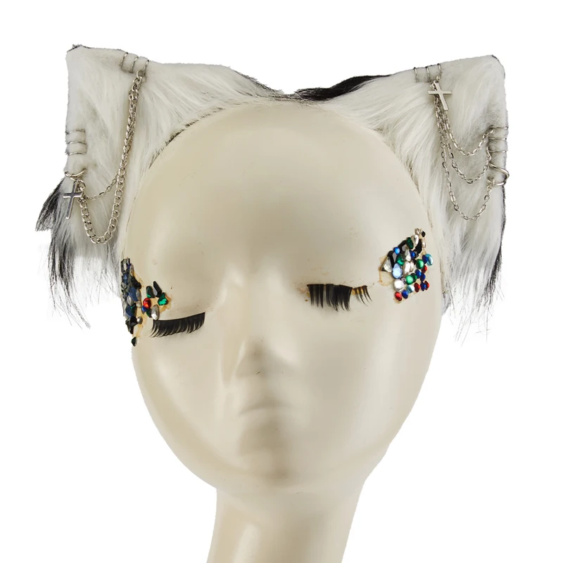 1 Pair Cat Ear With Cross Chains Hair Clip Long Faux Fur Ears Lolita Hairpins Punk Gothic Cosplay Anime Hair Accessories
1 Pair Cat Ear With Cross Chains Hair Clip Long Faux Fur Ears Lolita Hairpins Punk Gothic Cosplay Anime Hair Accessories