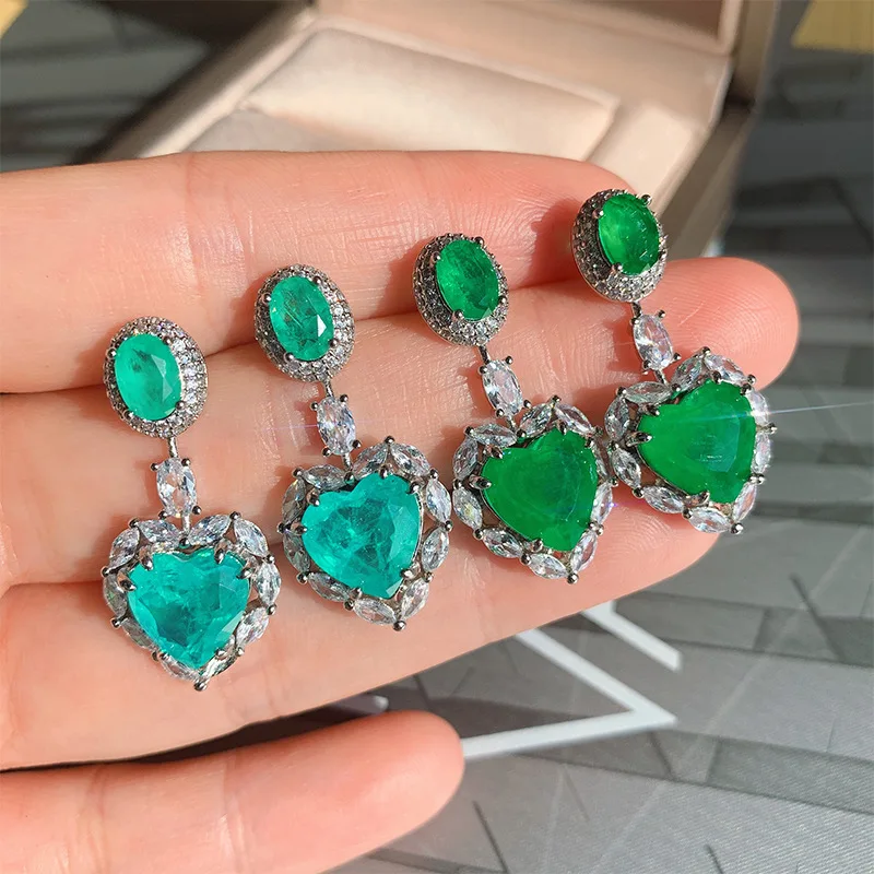 Vintage Heart Paraiba Tourmaline Emerald Gemstone Earrings for Women 925 Sterling Silver Wedding Anniversary Fine Tassel Jewelry
Vintage Heart Paraiba Tourmaline Emerald Gemstone Earrings for Women 925 Sterling Silver Wedding Anniversary Fine Tassel Jewelry