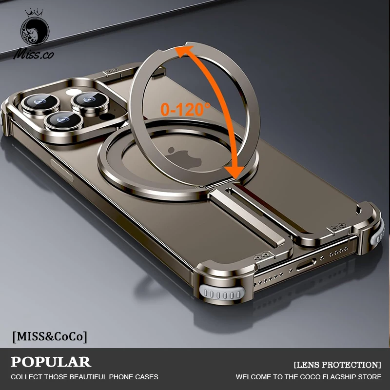 For iPhone 15 14 Pro Max Frameless Case Natural Titanium Protective Shock Absorption Aerospace Grade Aluminum holder Phone Case
For iPhone 15 14 Pro Max Frameless Case Natural Titanium Protective Shock Absorption Aerospace Grade Aluminum holder Phone Case
