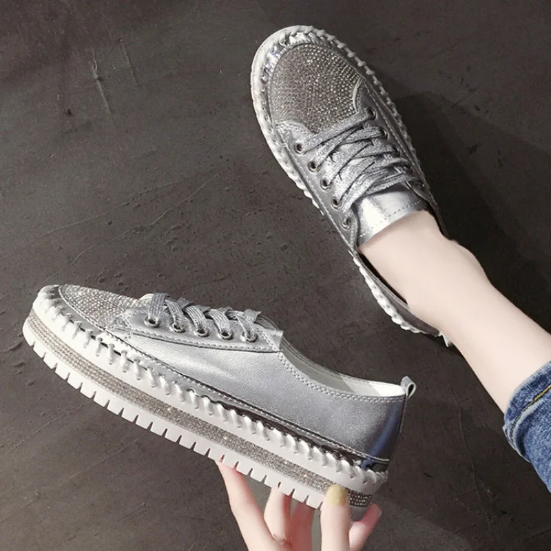Mirror Luxury Women Thick Bottom Sneaker Autumn Casual Designer Rhinestone Loafers Women's Shoes Trend 2023 Silver Spring Chunky
Mirror Luxury Women Thick Bottom Sneaker Autumn Casual Designer Rhinestone Loafers Women's Shoes Trend 2023 Silver Spring Chunky