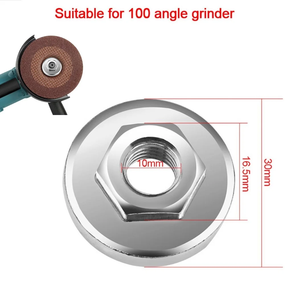 100 Type Angle Grinder Stainless Steel Hex Nuts 30mm M10 Screw Thread Chuck Locking Plate Quick Clamp Anti Wear Non Slip
100 Type Angle Grinder Stainless Steel Hex Nuts 30mm M10 Screw Thread Chuck Locking Plate Quick Clamp Anti Wear Non Slip