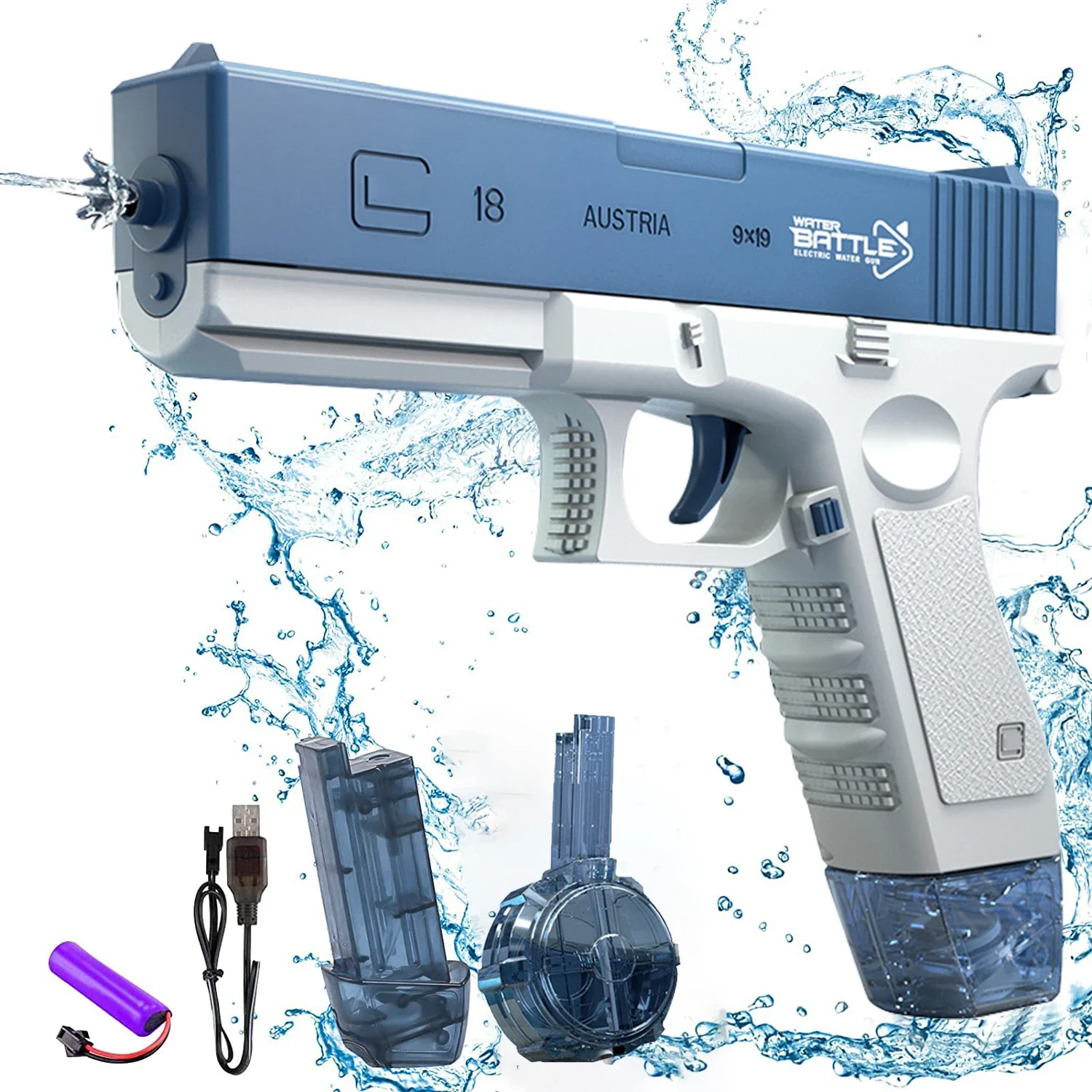 

Electric Water Storage Gun Pistol Shooting Toy Portable Children Summer Beach Outdoor Fight Fantasy Toys for Boys Kids Game
