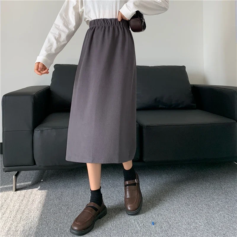 Vintage Corduroy Midi Skirt Elastic High Waist Solid Korean Daily Autumn Straight Skirt Women New Winter Casual Fashion Skirt
Vintage Corduroy Midi Skirt Elastic High Waist Solid Korean Daily Autumn Straight Skirt Women New Winter Casual Fashion Skirt
