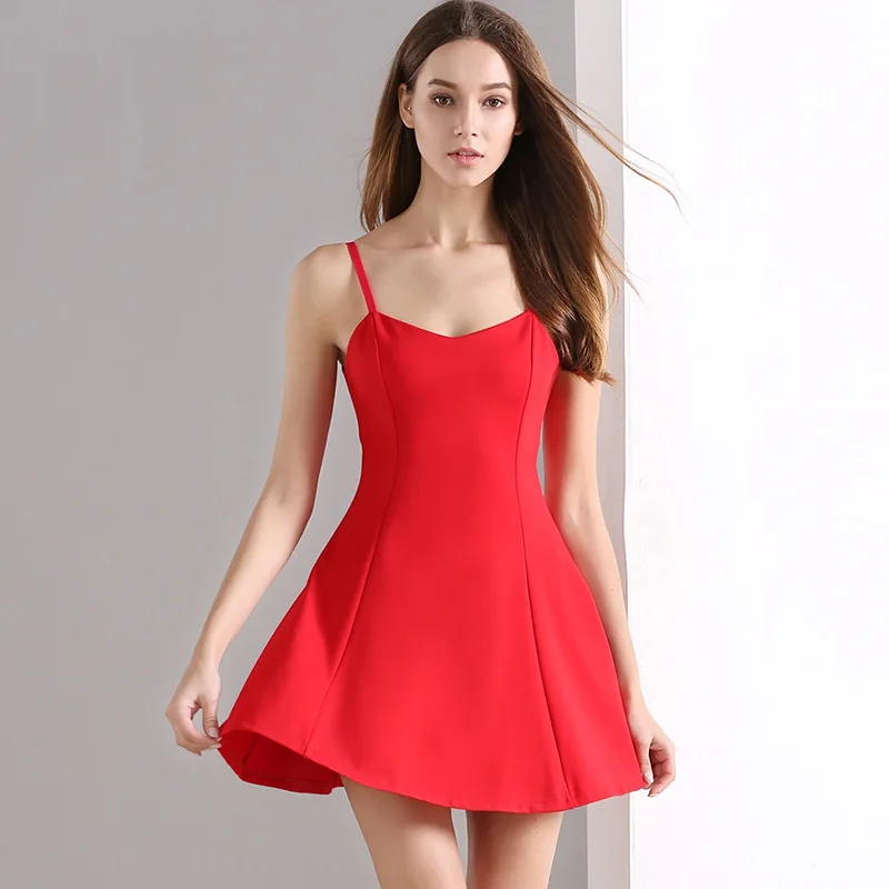 Summer Dress Spaghetti Strap Mini Dresses Sexy Women V-neck Sleeveless Beach Backless Elegant Girls White Red Dress
Summer Dress Spaghetti Strap Mini Dresses Sexy Women V-neck Sleeveless Beach Backless Elegant Girls White Red Dress