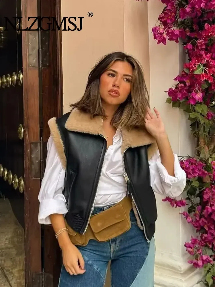 Nlzgmsj TRAF 2024 Faux Leather Sleeveless Vest Woman Fleece Jacket Autumn Winter Vests for Women Plush Waistcoat Coat
Nlzgmsj TRAF 2024 Faux Leather Sleeveless Vest Woman Fleece Jacket Autumn Winter Vests for Women Plush Waistcoat Coat