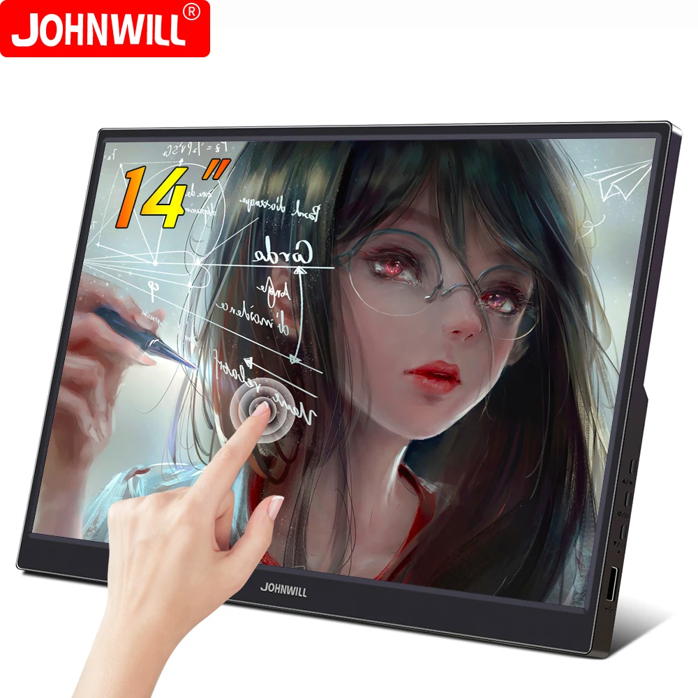 

14 Inch Portable Monitor 1920x1200 Touchscreen Display with HDMI USB C IPS Screen External Monitor for Laptop PC Phone Mac Xbox