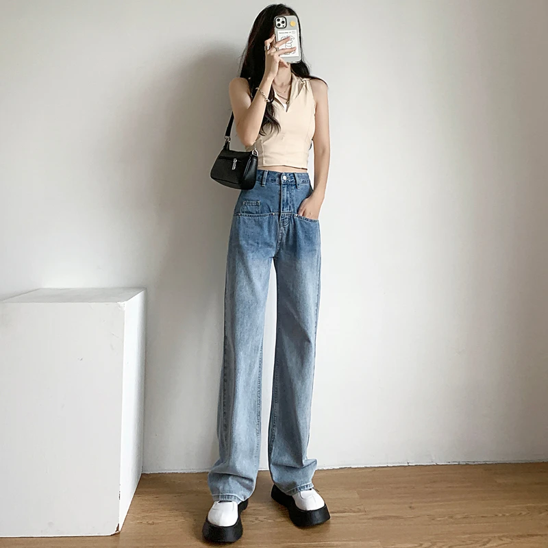 Straight Retro High-waisted Slim Jeans Women's 2022 New Autumn Stretchy Fashion Boyfriend Style Denim Pant Big Pocket Trousers
Straight Retro High-waisted Slim Jeans Women's 2022 New Autumn Stretchy Fashion Boyfriend Style Denim Pant Big Pocket Trousers