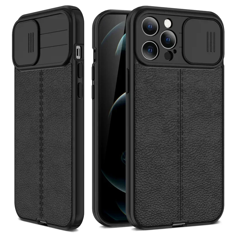 Slider Camera Lens Protection Phone Case For iPhone 14 13 12 11 Pro Max XR XS X 7 8 Plus Luxury Leather Texture Soft Back Cover
Slider Camera Lens Protection Phone Case For iPhone 14 13 12 11 Pro Max XR XS X 7 8 Plus Luxury Leather Texture Soft Back Cover