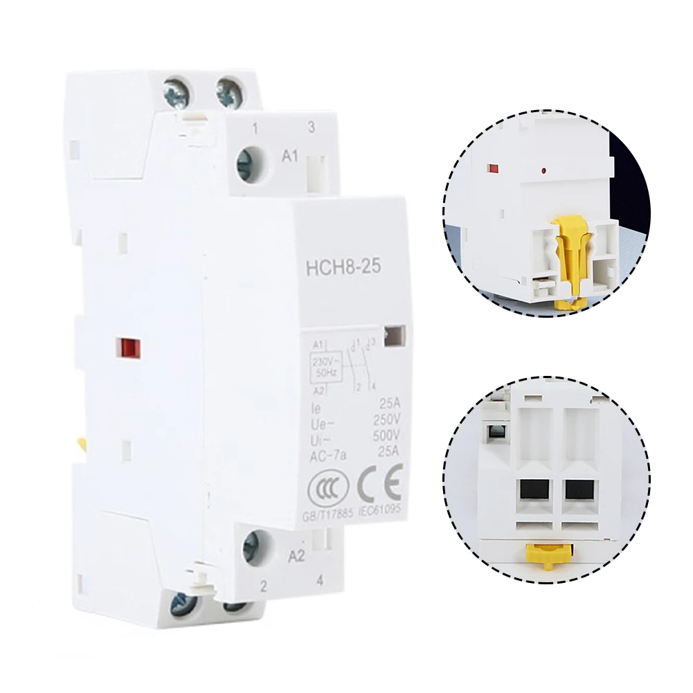 35mm Din Rail Household Contactor AC 220V 2P 25A 2NO 1NO1NC Contactor DC Voltage Contactor Modular Switch For Remote Control
35mm Din Rail Household Contactor AC 220V 2P 25A 2NO 1NO1NC Contactor DC Voltage Contactor Modular Switch For Remote Control