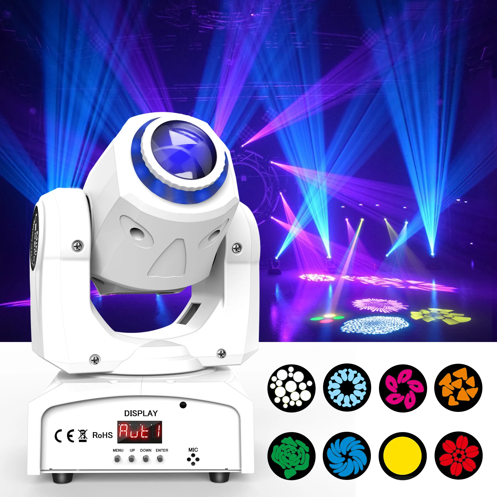 50W 2PCS LED Moving Head Stage Effect Lighting 8 patterns+Rotation+Pattern rotating color mixing for DJ Show Concert Party KTV
50W 2PCS LED Moving Head Stage Effect Lighting 8 patterns+Rotation+Pattern rotating color mixing for DJ Show Concert Party KTV