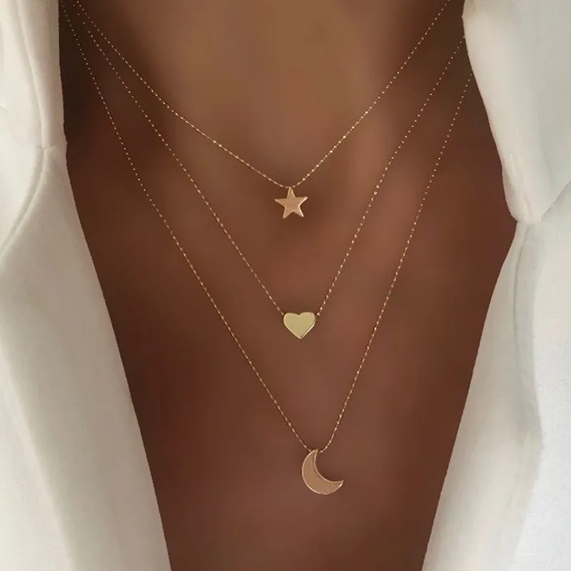 European and American Fashion New Vintage Simple Hollow Heart Multi Layered Necklace Wholesale Women and Jewelry Banquets
European and American Fashion New Vintage Simple Hollow Heart Multi Layered Necklace Wholesale Women and Jewelry Banquets