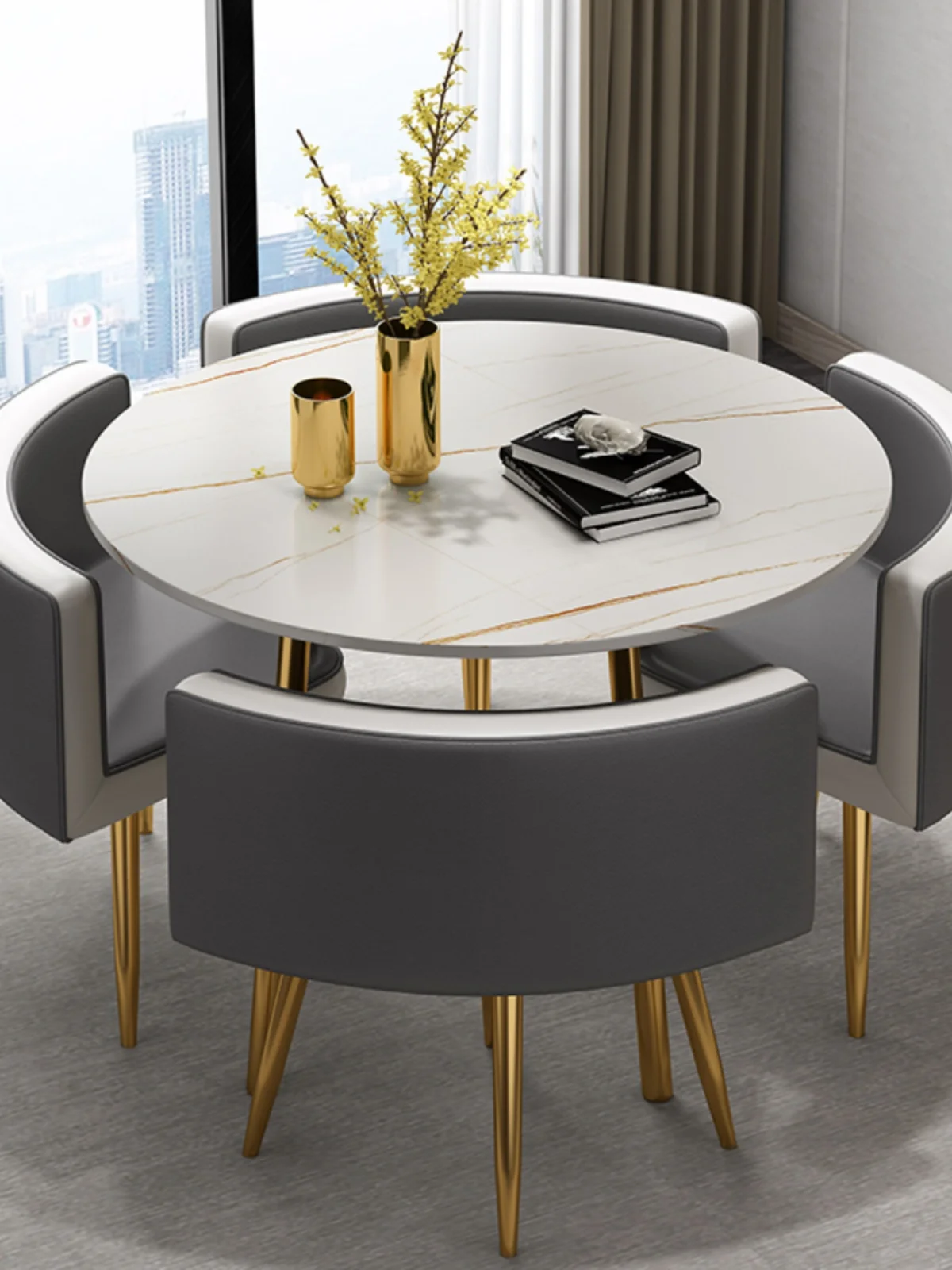 Nordic Lounge Dining Room Sets Luxury Apartment Simple Mobile Dining Room Sets Accent Modern Esstisch Minimalist Furnitures Nordic Lounge Dining Room Sets Luxury Apartment Simple Mobile Dining Room Sets Accent Modern Esstisch Minimalist Furnitures