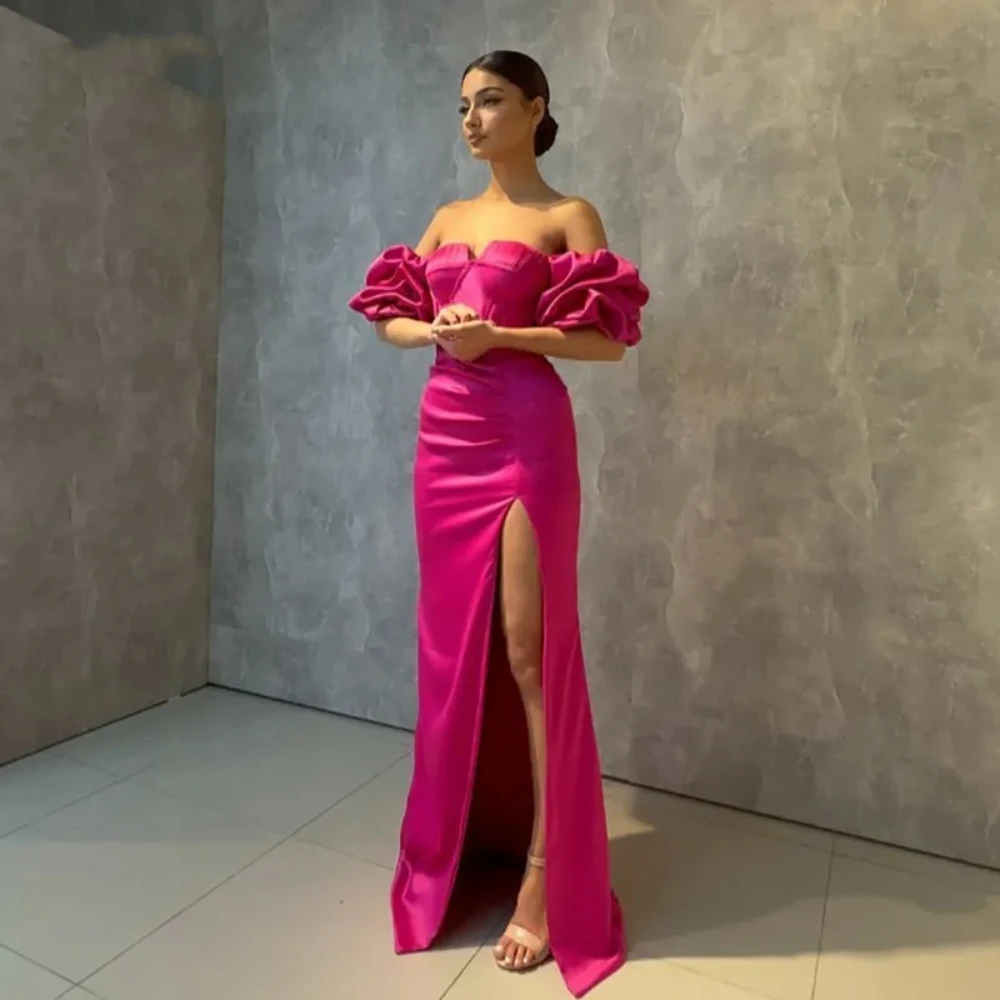 Elegant Evening Dress For Women Pink Sweetheart Off Shoulder A-Line Prom Party Gowns Simple Satin Sleeveless Vestidos De Fiesta
Elegant Evening Dress For Women Pink Sweetheart Off Shoulder A-Line Prom Party Gowns Simple Satin Sleeveless Vestidos De Fiesta