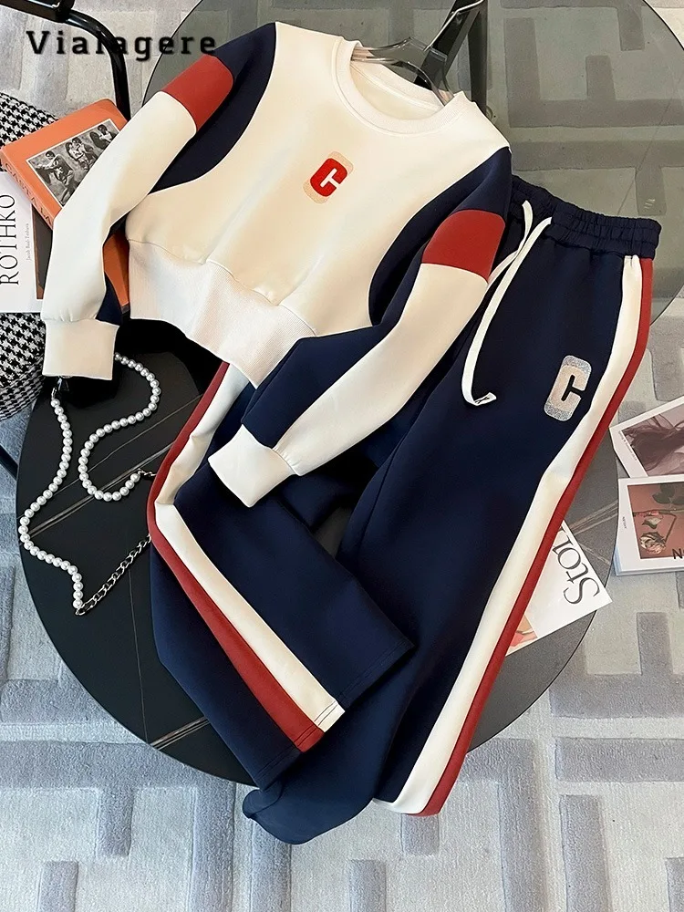 2023 Autumn Winter Sporty Style Two-piece Set Women Long Sleeve Patchwork Top+Drawstring Trousers American Retro Pants Suits
2023 Autumn Winter Sporty Style Two-piece Set Women Long Sleeve Patchwork Top+Drawstring Trousers American Retro Pants Suits