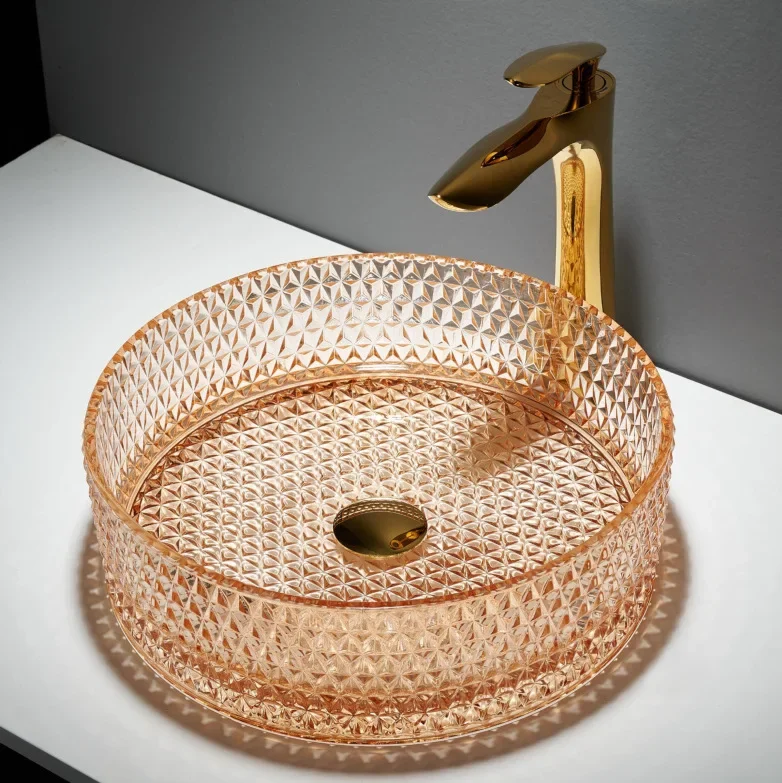 Crystal Glass Table Basin round Wash Basin Art Inter-Platform Basin Bathroom Wash Basin Washbasin Hotel Inter-Platform Basin
Crystal Glass Table Basin round Wash Basin Art Inter-Platform Basin Bathroom Wash Basin Washbasin Hotel Inter-Platform Basin