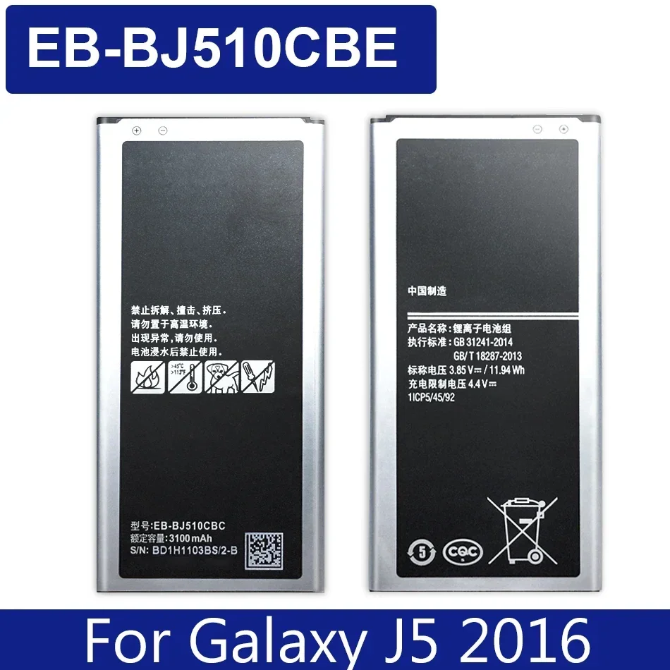 

Cell Phone Battery EB-BJ510CBC For Samsung Galaxy J5 2016 Edition, J510, SM J510F, J5109, J5108, Batteria 3100mAh