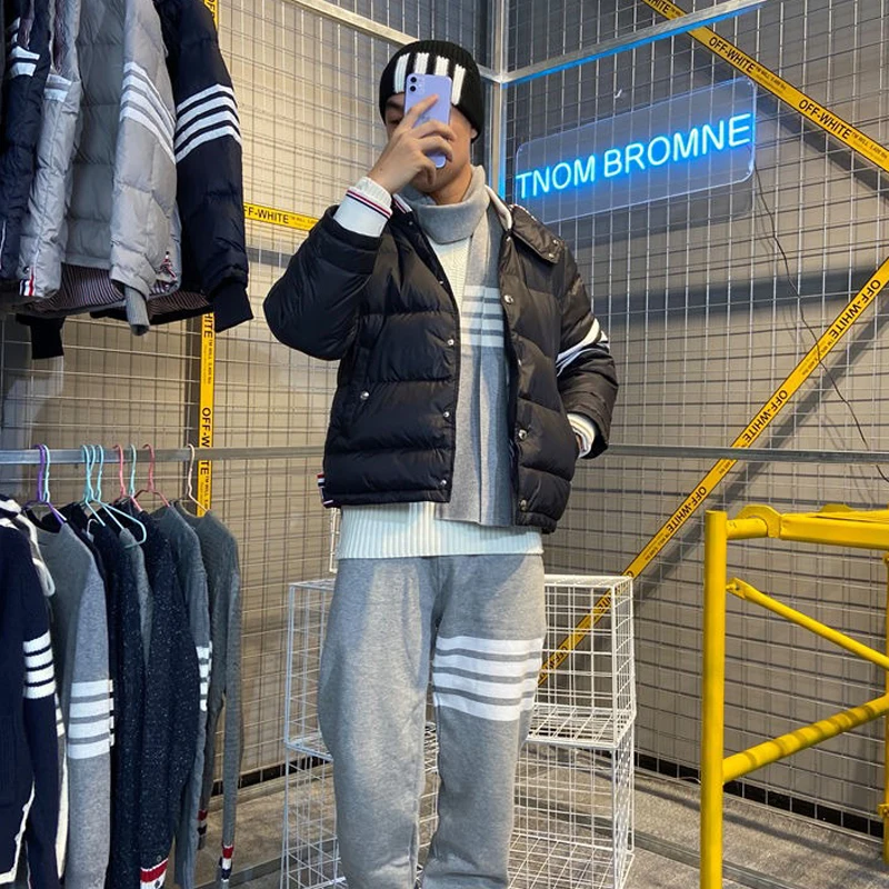 TB THOM Winter Jackets For Men Korean Fashion Brand Down Jackets 4-bar Stripes Solid Warm Coats Casual Thick Hooded Down Jacket
TB THOM Winter Jackets For Men Korean Fashion Brand Down Jackets 4-bar Stripes Solid Warm Coats Casual Thick Hooded Down Jacket