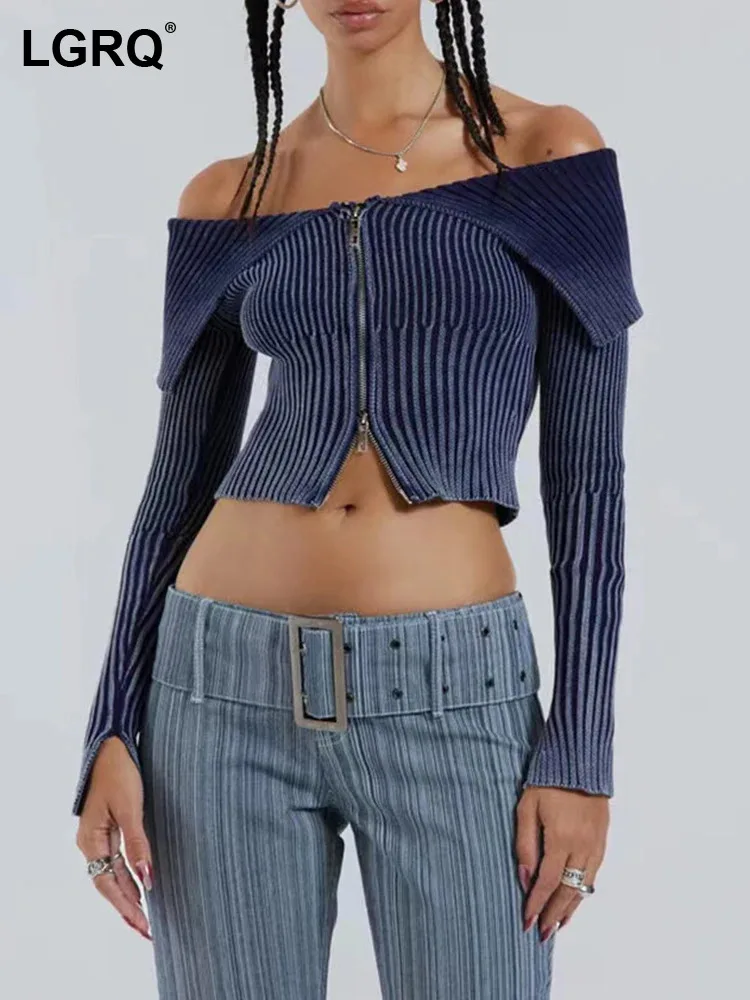 LGRQ Knitting 2024 Long Trendy Midriff-baring Sexy Sleeve Shirts Women Slimming Spliced Zipper Street Wear Girl Fashion 19F1535
LGRQ Knitting 2024 Long Trendy Midriff-baring Sexy Sleeve Shirts Women Slimming Spliced Zipper Street Wear Girl Fashion 19F1535