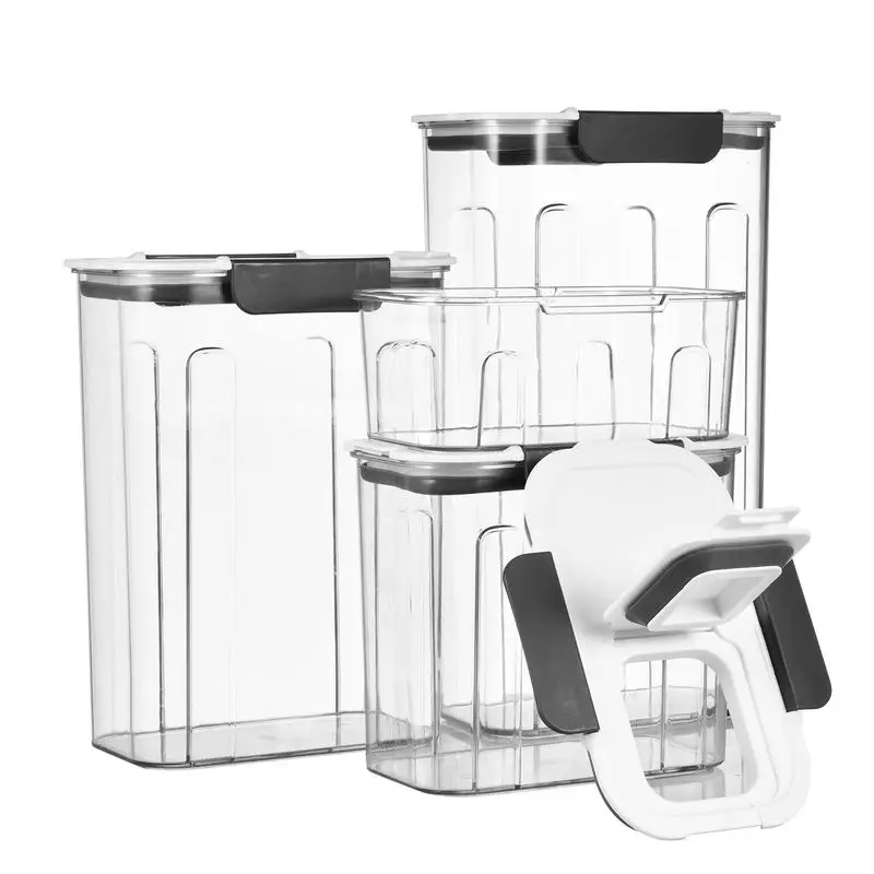 Контейнер пищевой герметичный, 4 шт., разные размеры, без БФА, многозернистый контейнер для хранения хлопьев, кухонные прозрачные Герметичные банки
Контейнер пищевой герметичный, 4 шт., разные размеры, без БФА, многозернистый контейнер для хранения хлопьев, кухонные прозрачные Герметичные банки