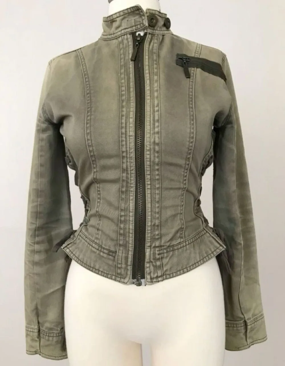 Y2K Sexy Slim Zipper Jacket Outerwear Womens Harajuku Casual Army Green Autumn Winter Jacket Goth Stand Collar Short Jacket Coat 9 S0b6a0e8e4dce426f9af38b56ab37b159P