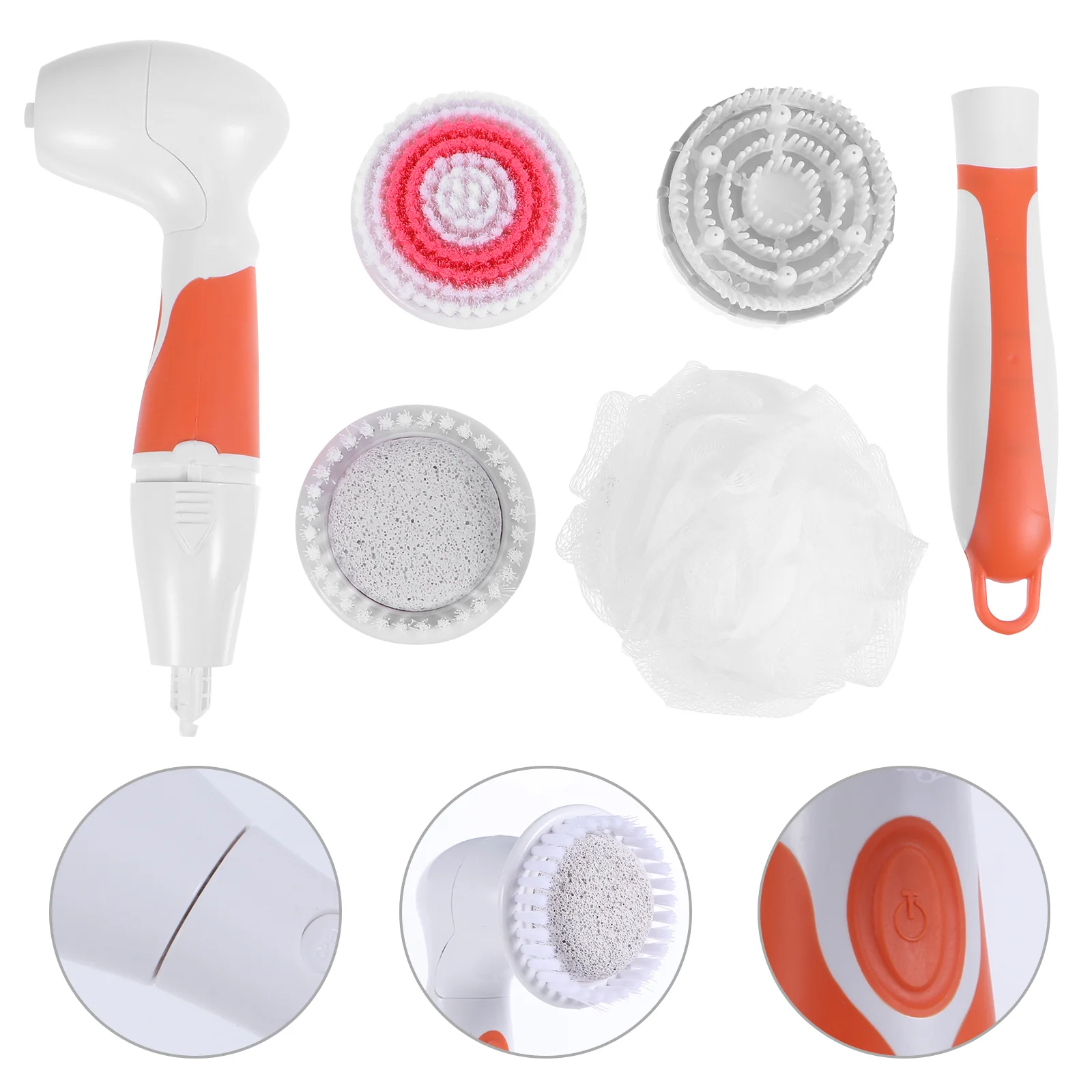 

Electric Shower Brush for Body Bathing Spa Waterproof Massager Long Handle Abs Back Scrubber