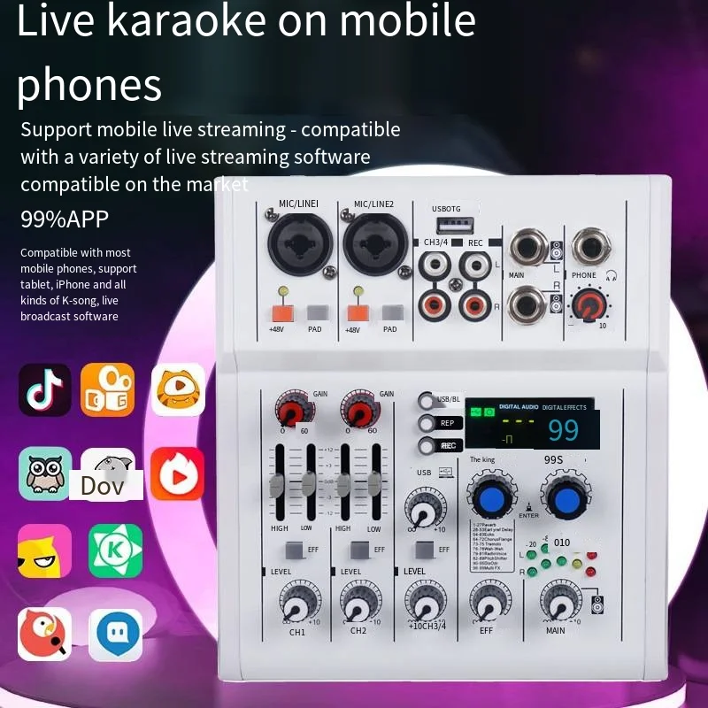 4 Way Small Sound Card Tuning OTG48V Phantom Power Supply, Home Singing, Mobile Phone, Computer Live Streaming Device
4 Way Small Sound Card Tuning OTG48V Phantom Power Supply, Home Singing, Mobile Phone, Computer Live Streaming Device