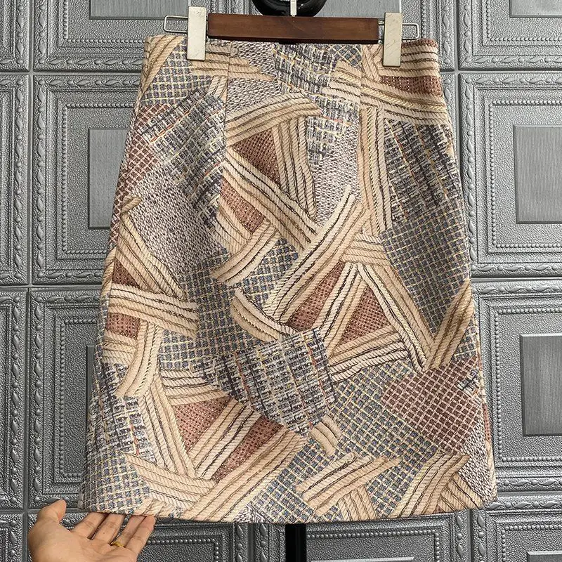 

Американская Ретро Классическая клетчатая юбка с принтом фонариков с высокой талией и тонкой трапециевидной формы