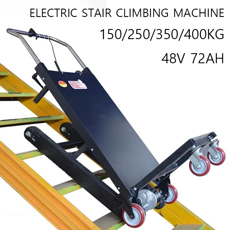 

400KG Electric Stair Climbing Vehicle Cargo Handling Cart Crawler-Type Up And Down Folding Hand Trolley 48V 72AH 150/250/350KG