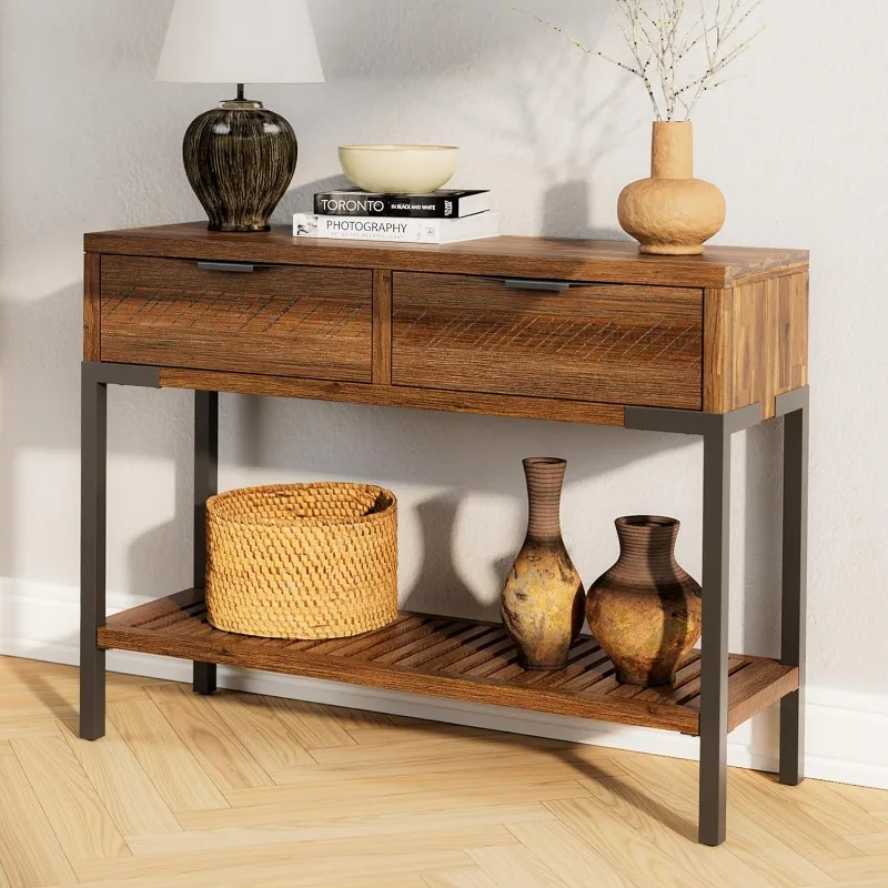 Консольный стол Bme Entryway из массива дерева с 2 ящиками и полками для хранения, мебель в стиле бохо 43 дюйма для прихожей
Консольный стол Bme Entryway из массива дерева с 2 ящиками и полками для хранения, мебель в стиле бохо 43 дюйма для прихожей