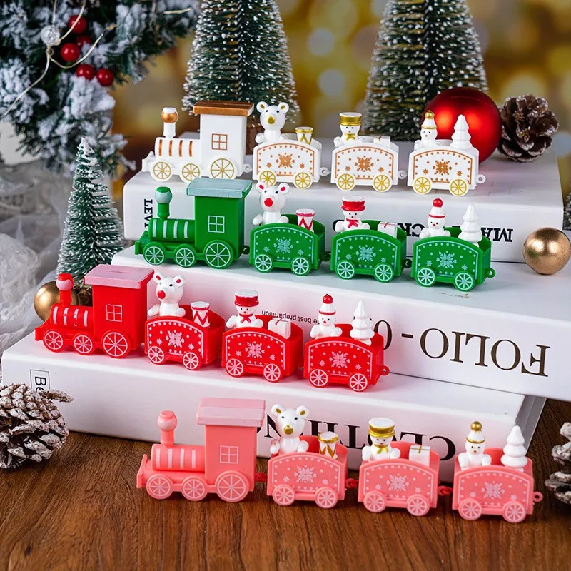 

Wooden/Plastic Train Christmas Ornament Merry Christmas Decoration For Home 2023 Xmas Gifts Noel Natal Navidad New Year 2024