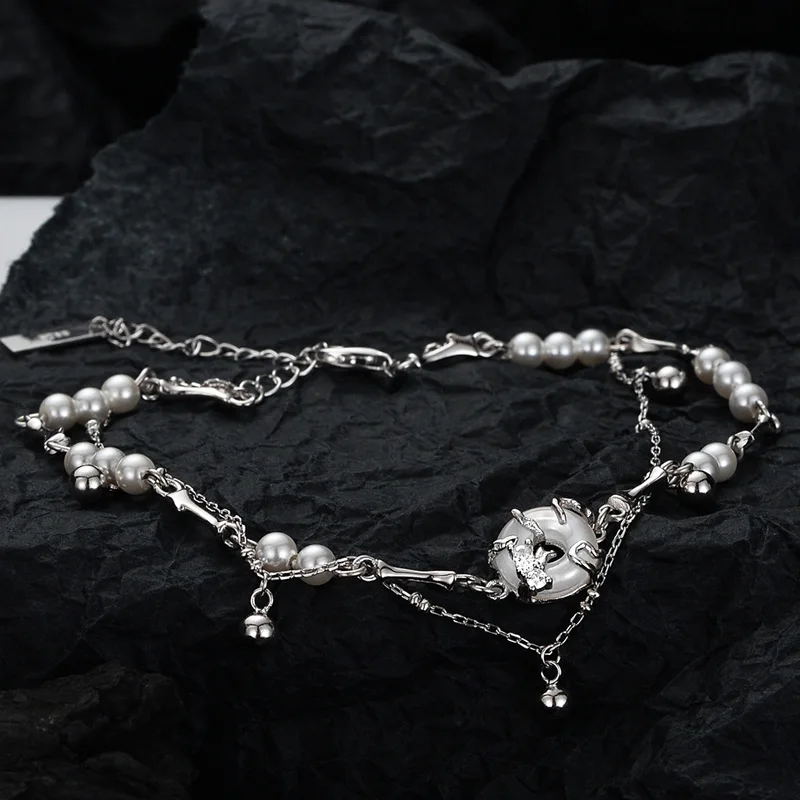 New Chinese Style Niche S925 Sterling Silver round Jade Pendant Anklet Shell Pearls Anklet anklet sterling silver tobillera 
New Chinese Style Niche S925 Sterling Silver round Jade Pendant Anklet Shell Pearls Anklet anklet sterling silver tobillera