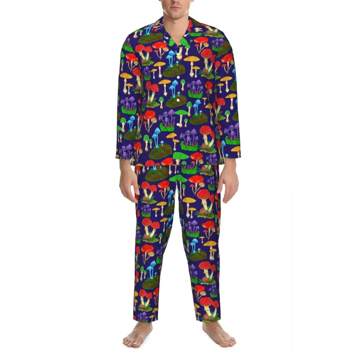 Pajamas Male Mushroom Foray Sleep Sleepwear Colorful Mushrooms Two Piece Casual Loose Pajama Sets Kawaii Oversized Home Suit
Pajamas Male Mushroom Foray Sleep Sleepwear Colorful Mushrooms Two Piece Casual Loose Pajama Sets Kawaii Oversized Home Suit