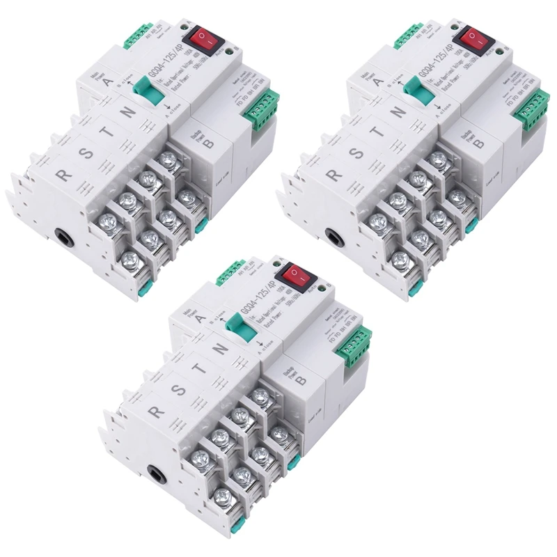3X MCB Type Dual Power Automatic Transfer Switch 4P 100A ATS Circuit Breaker Electrical Switch
3X MCB Type Dual Power Automatic Transfer Switch 4P 100A ATS Circuit Breaker Electrical Switch
